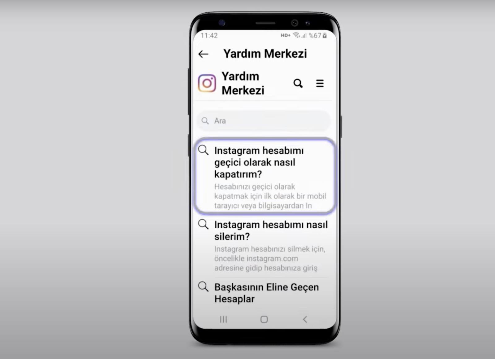 Instagram hesabı geçici olarak kapama